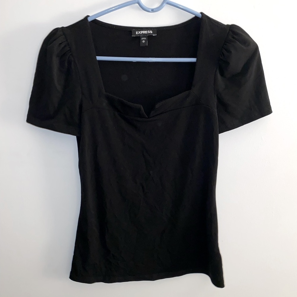 Express Black Short Sleeve Blouse